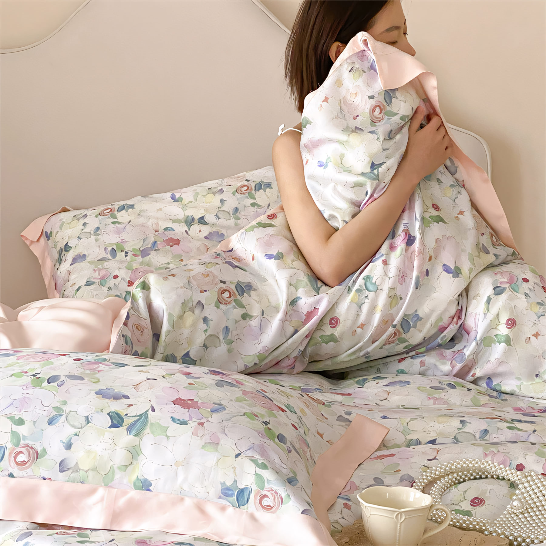 60S High end Tencel Floral Duvet Cover Bedding Set with Pillowcases01