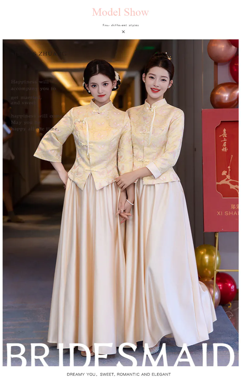 Beautiful-Chinese-Style-Floral-Brocade-Reception-Dress-Outfit-for-Bridesmaid10
