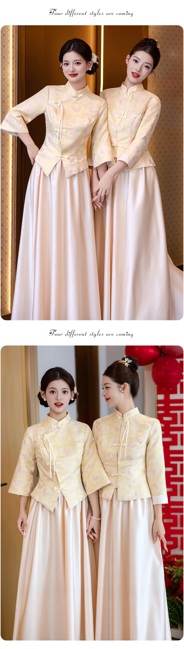 Beautiful-Chinese-Style-Floral-Brocade-Reception-Dress-Outfit-for-Bridesmaid12