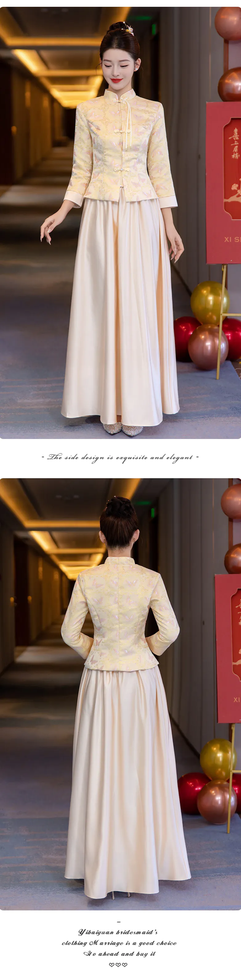 Beautiful-Chinese-Style-Floral-Brocade-Reception-Dress-Outfit-for-Bridesmaid14