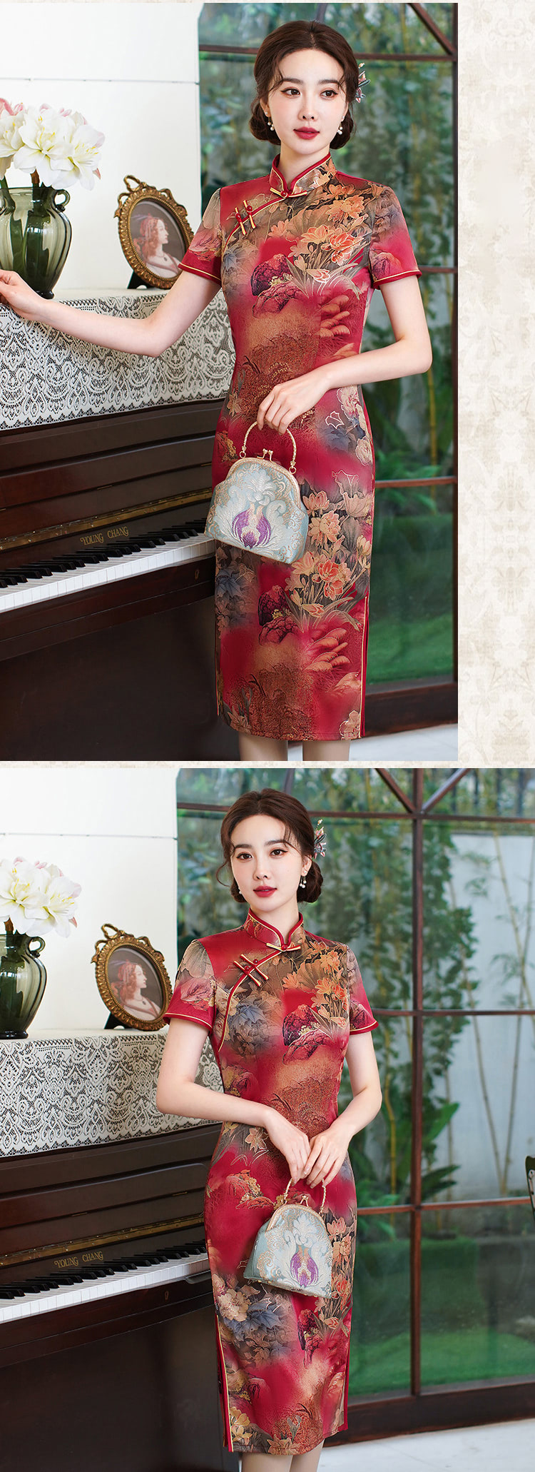 Elegant-Gold-Stamped-Floral-Slim-Fit-Cheongsam-Midi-Qipao-Dress10