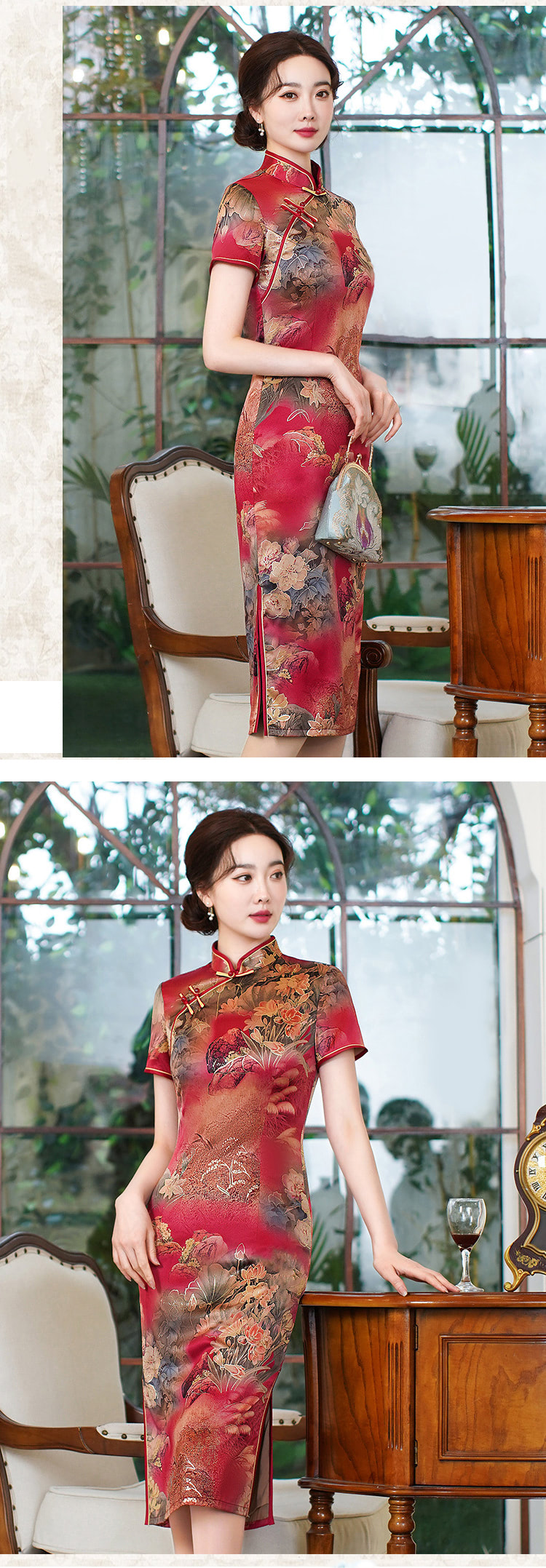 Elegant-Gold-Stamped-Floral-Slim-Fit-Cheongsam-Midi-Qipao-Dress11
