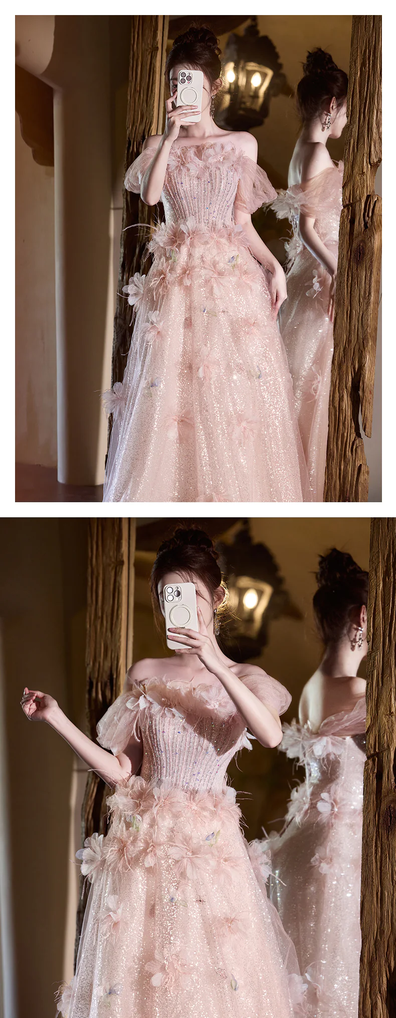 Fairy-Off-Shoulder-Pink-Tulle-3D-Floral-Sparkly-Evening-Party-Maxi-Dress12