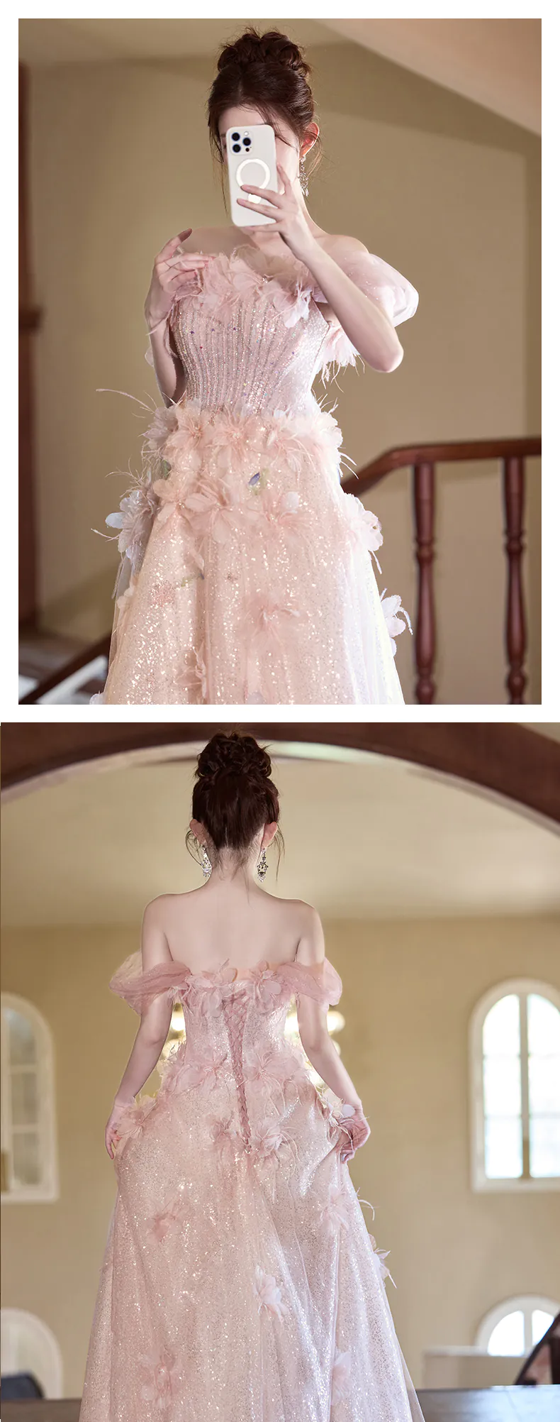 Fairy-Off-Shoulder-Pink-Tulle-3D-Floral-Sparkly-Evening-Party-Maxi-Dress13