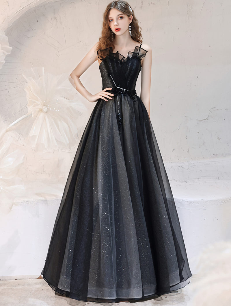 Simple Black Formal Long Dress for Birthday Graduation Homecoming01