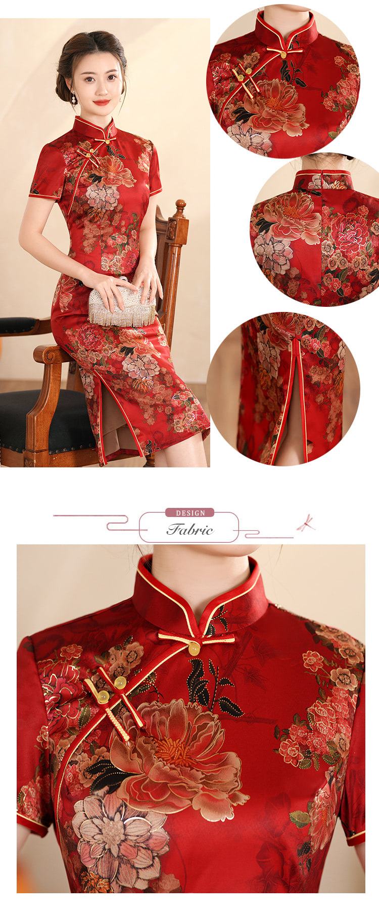 Women-Retro-Short-Sleeve-Improved-Midi-Qipao-Dress-Cheongsam08