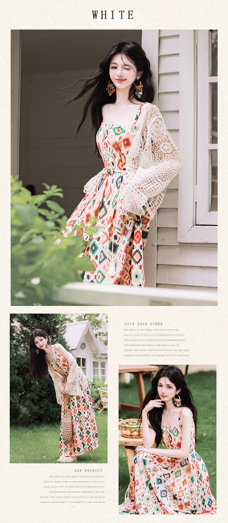 Bohemian-Geometric-Print-Sundress-with-Crochet-Cardigan-Summer-Outfit13