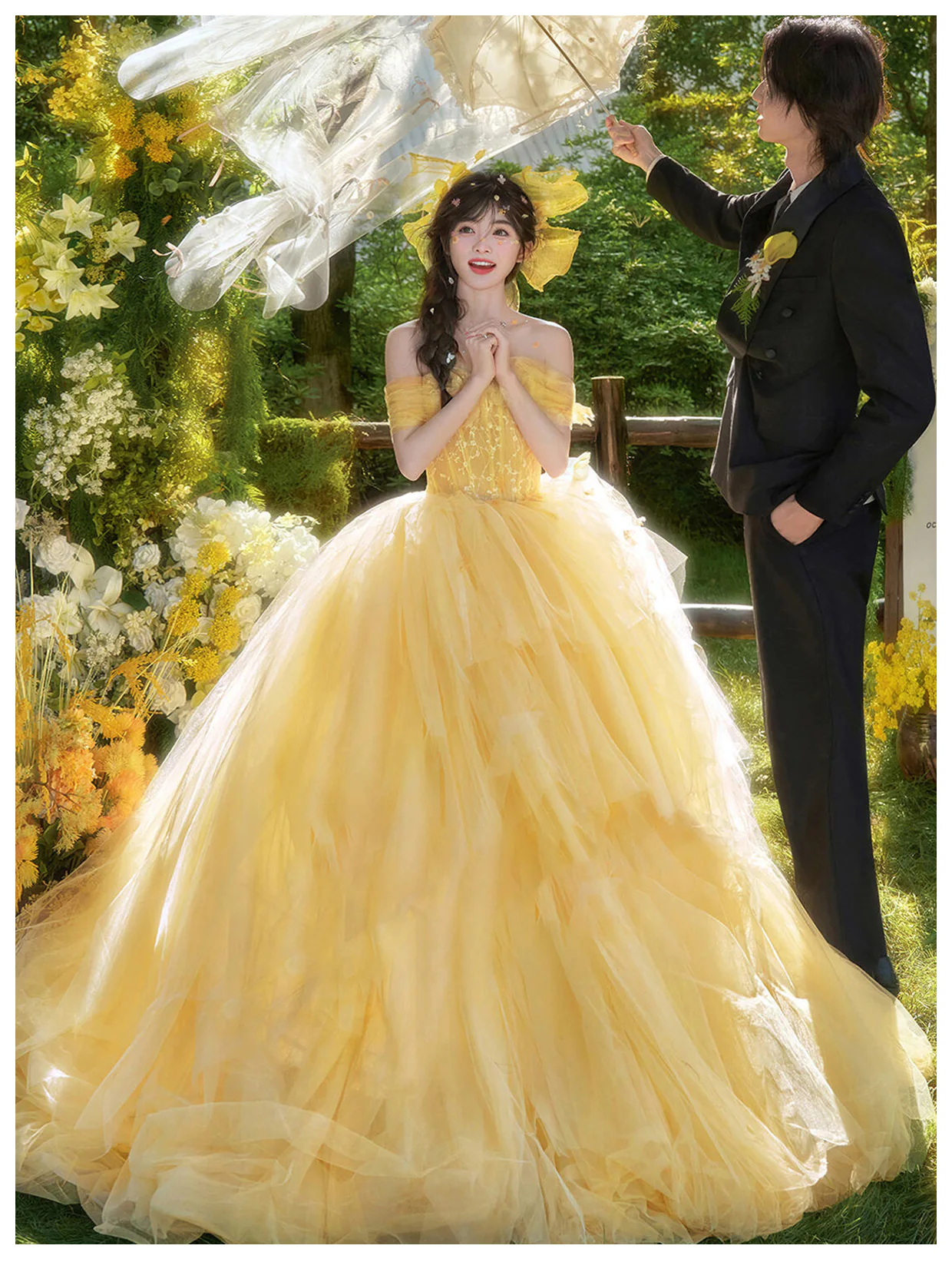 Dreamy-Princess-Yellow-Off-Shoulder-Layered-Tulle-Skirt-Puffy-Formal-Dress07