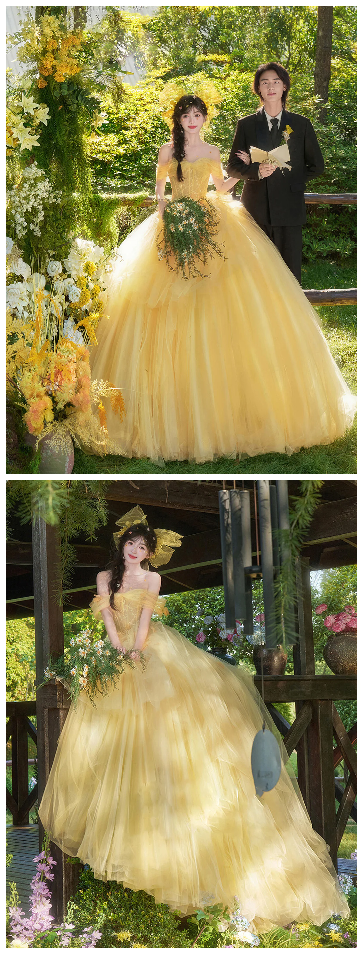 Dreamy-Princess-Yellow-Off-Shoulder-Layered-Tulle-Skirt-Puffy-Formal-Dress10