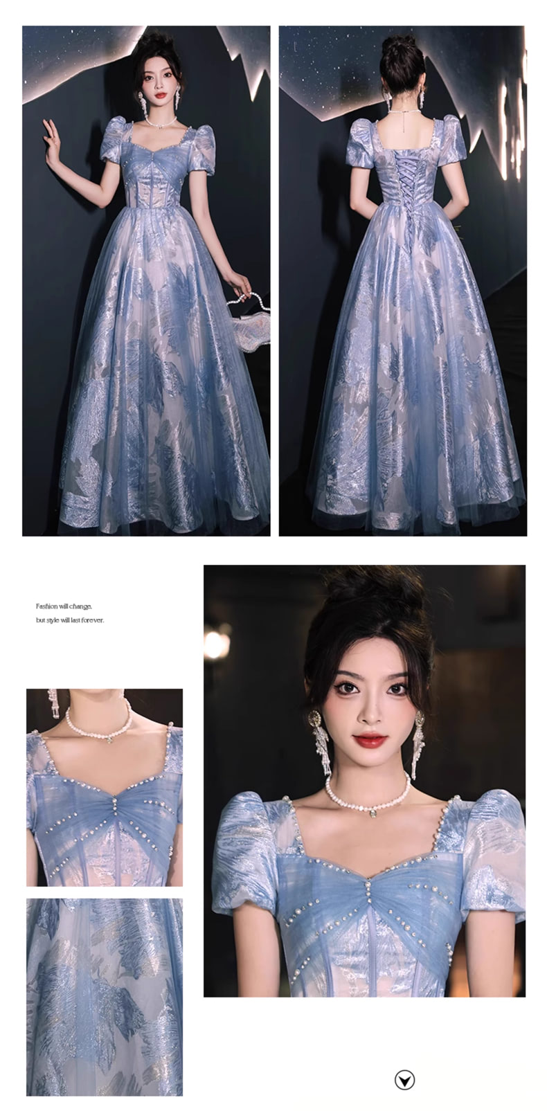 Elegant-Blue-Jacquard-Short-Sleeve-Banquet-Evening-Party-Dress07