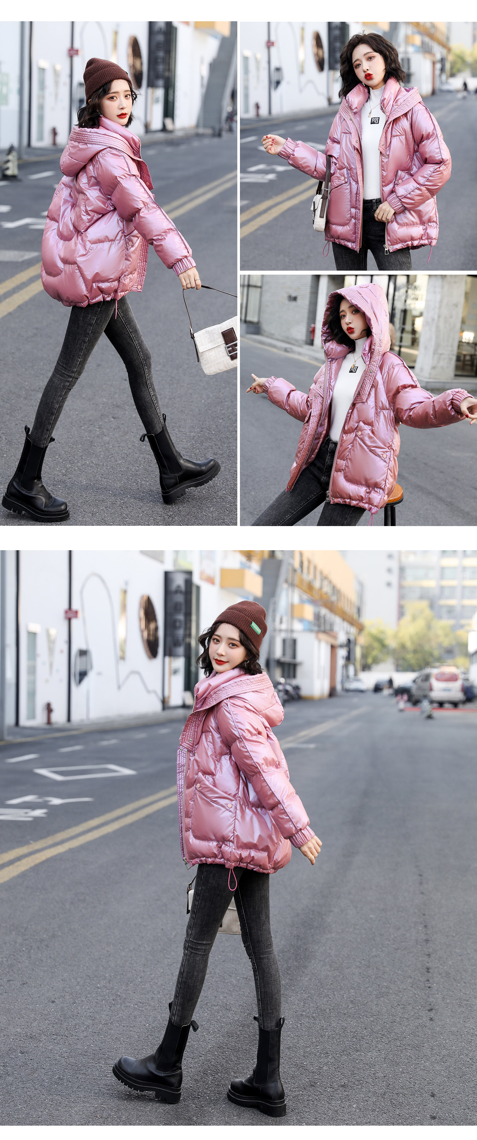 Fashion Hooded Winter Outfit Cotton Short Down Jacket13