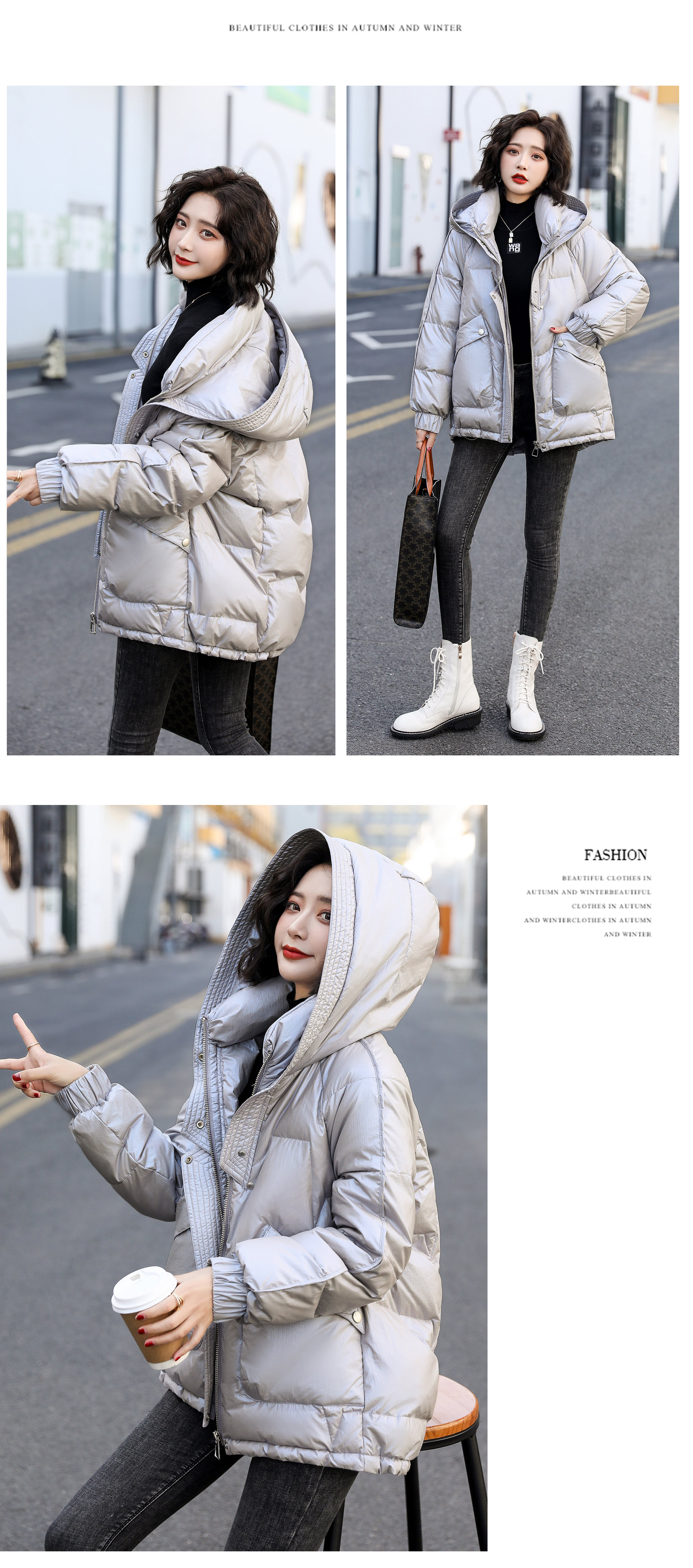 Fashion Hooded Winter Outfit Cotton Short Down Jacket18