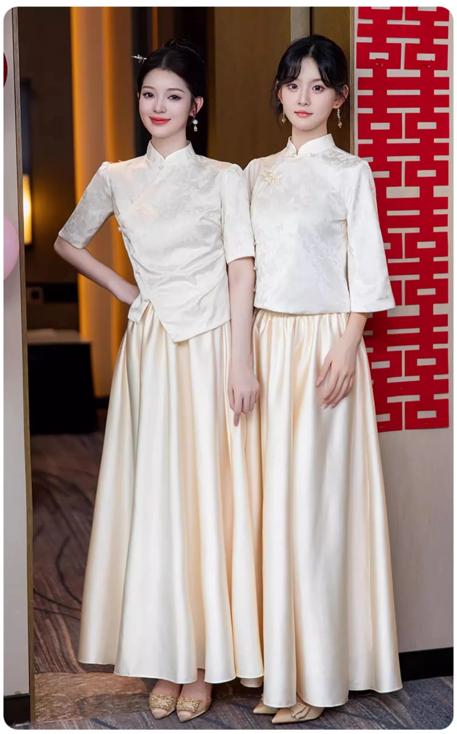Modest-Champagne-Color-Wedding-Junior-Bridesmaid-Dress-with-Sleeves15