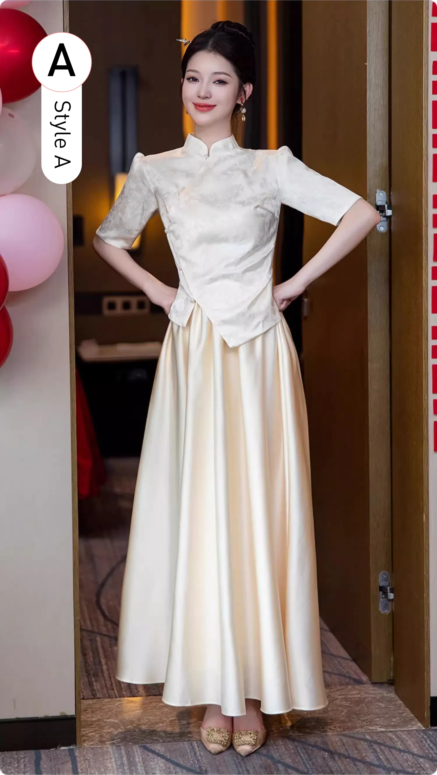 Modest-Champagne-Color-Wedding-Junior-Bridesmaid-Dress-with-Sleeves17