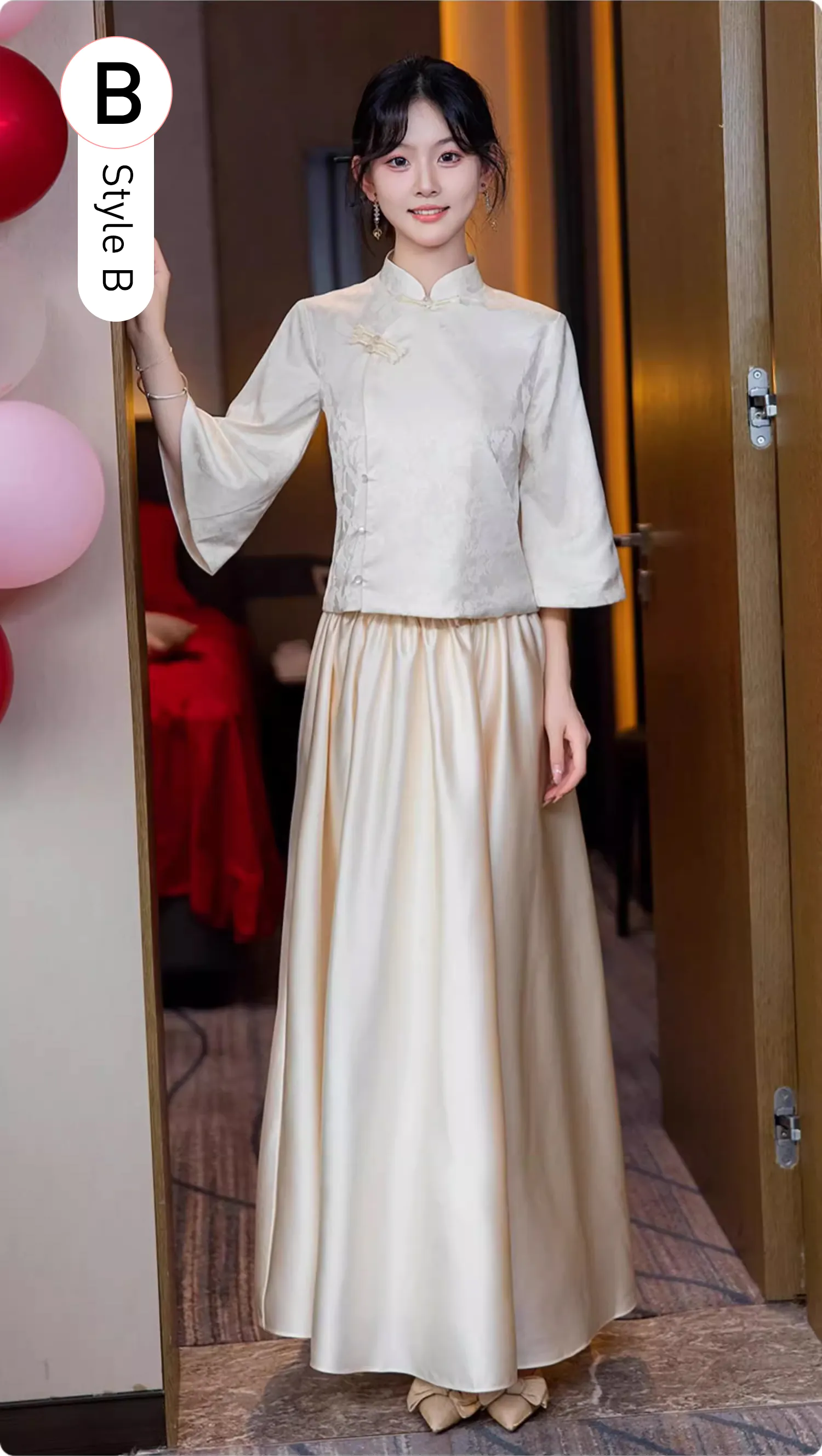 Modest-Champagne-Color-Wedding-Junior-Bridesmaid-Dress-with-Sleeves20