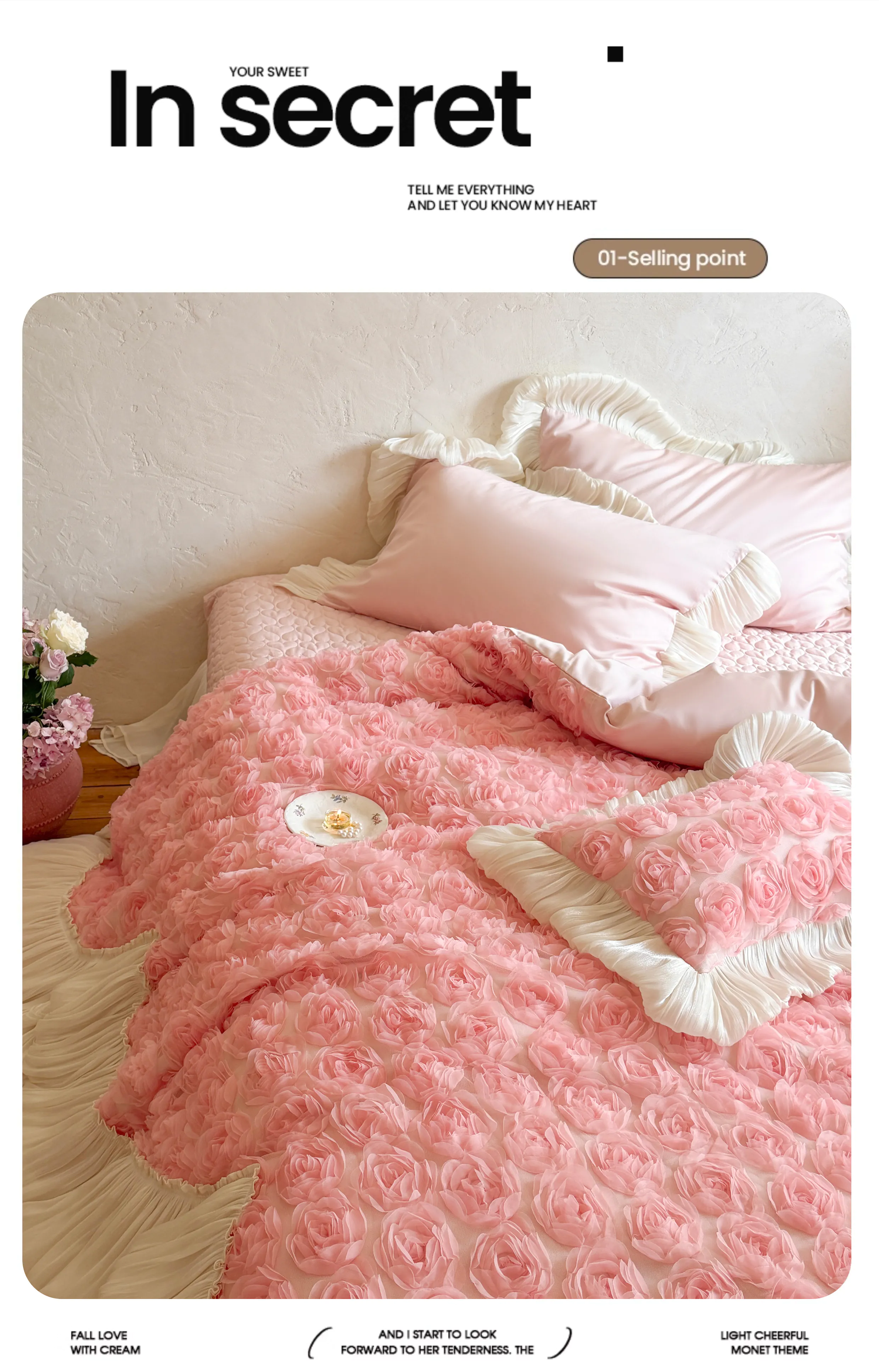 Romantic-100S-Cotton-3D-Rose-Floral-Layered-Ruffle-Bedspread-Set17