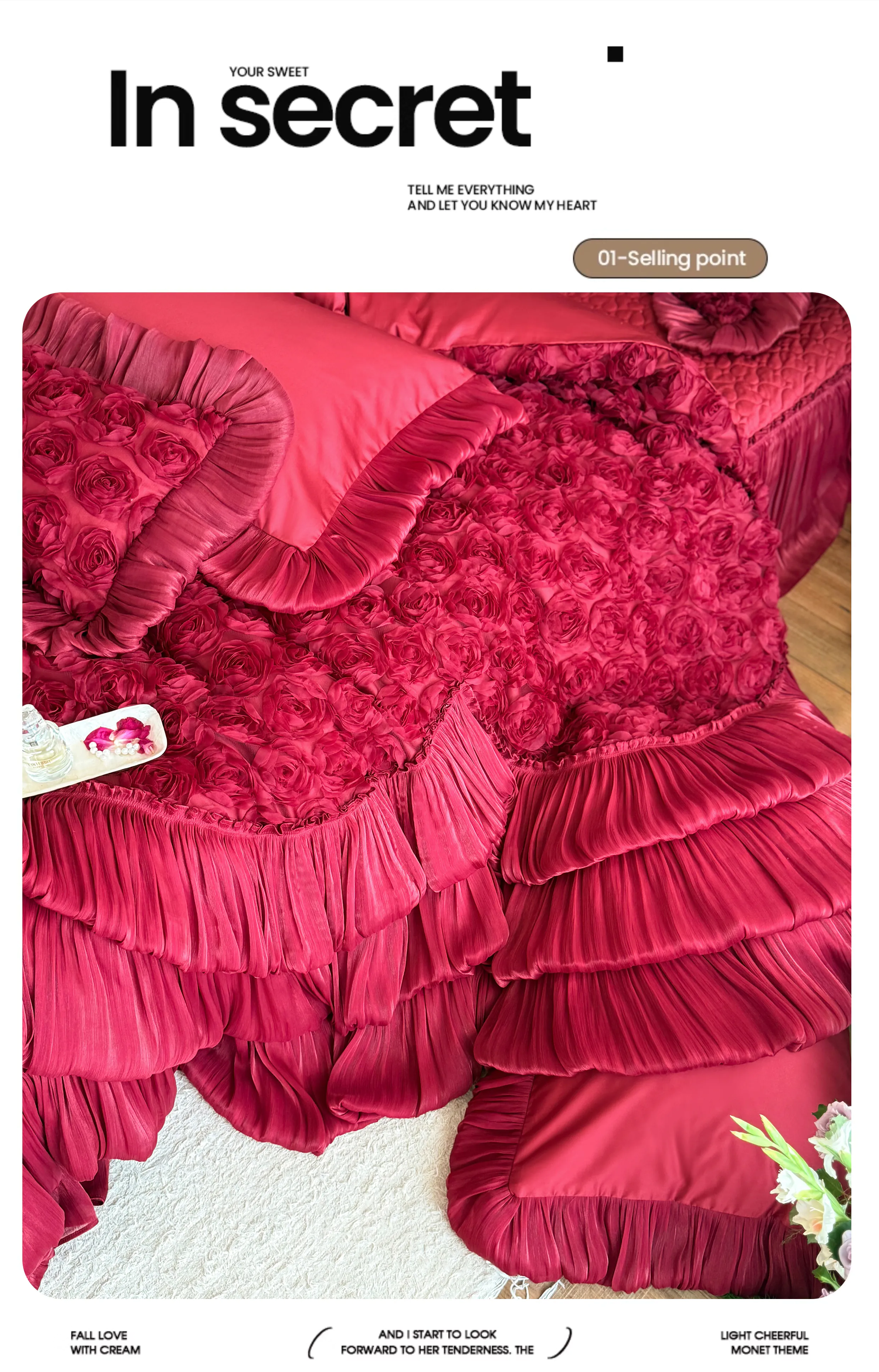 Romantic-100S-Cotton-3D-Rose-Floral-Layered-Ruffle-Bedspread-Set22