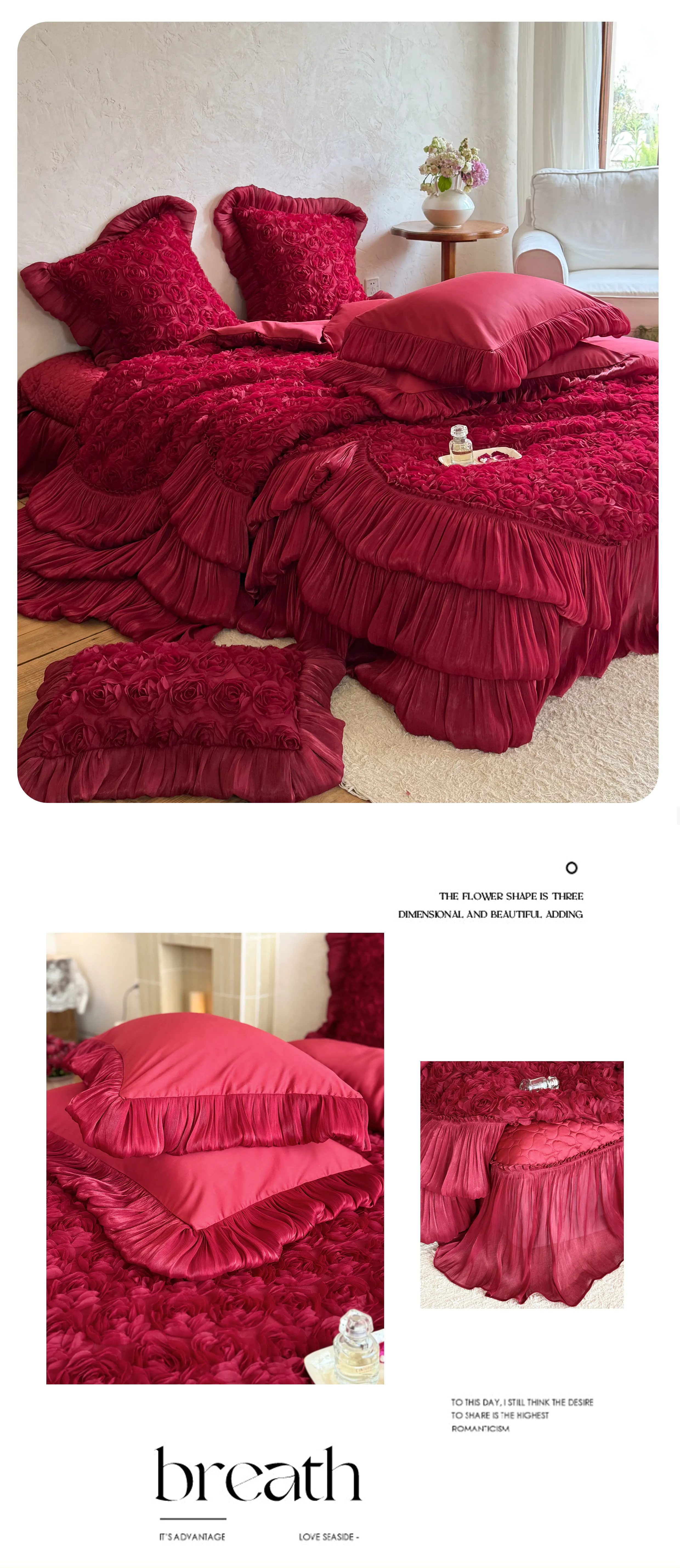 Romantic-100S-Cotton-3D-Rose-Floral-Layered-Ruffle-Bedspread-Set23