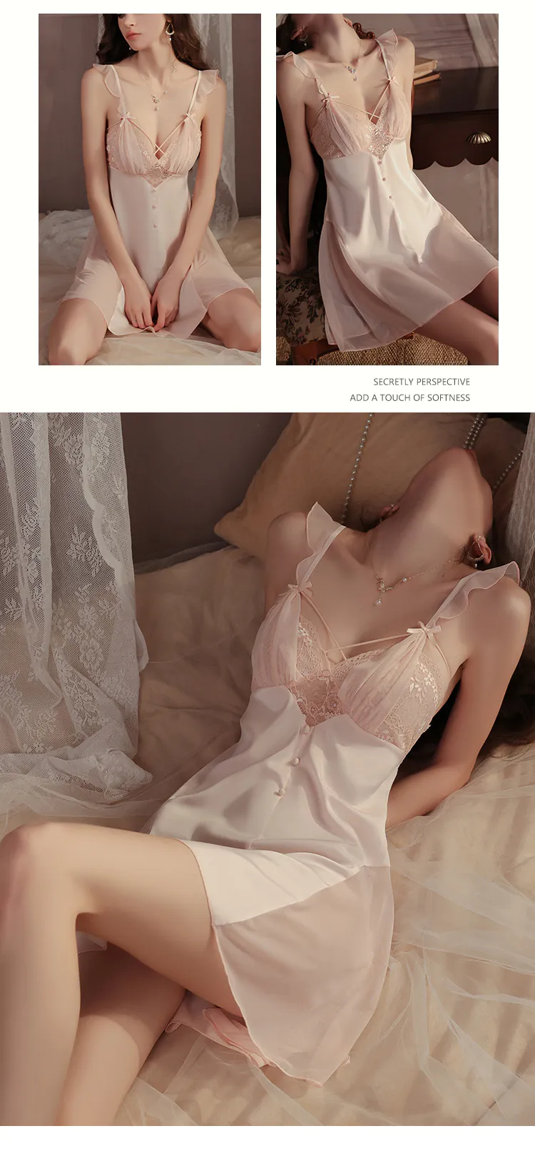 Sexy-Open-Back-Lace-Cami-Nightgown-Comfy-Ladies-Boudoir-Lingerie14