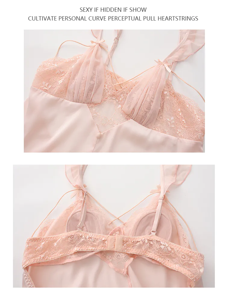 Sexy-Open-Back-Lace-Cami-Nightgown-Comfy-Ladies-Boudoir-Lingerie21