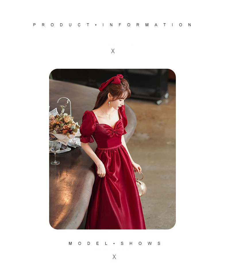 Simple Elegant Red Satin Long Evening Wedding Dress Plus Size10