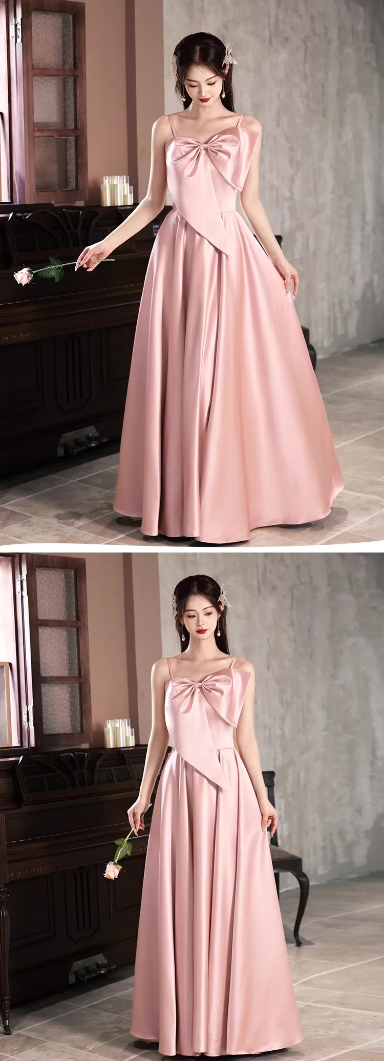Simple-Pink-Satin-Bridesmaid-Dress-Wedding-Guest-Cocktail-Party-Gown18