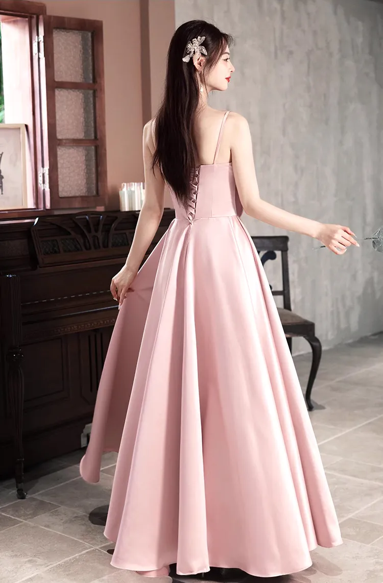 pink formal bridesmaid dress Hot Pink Pleating Chiffon Sweetheart Strapless A-line With Side Slit L –  clover sew
