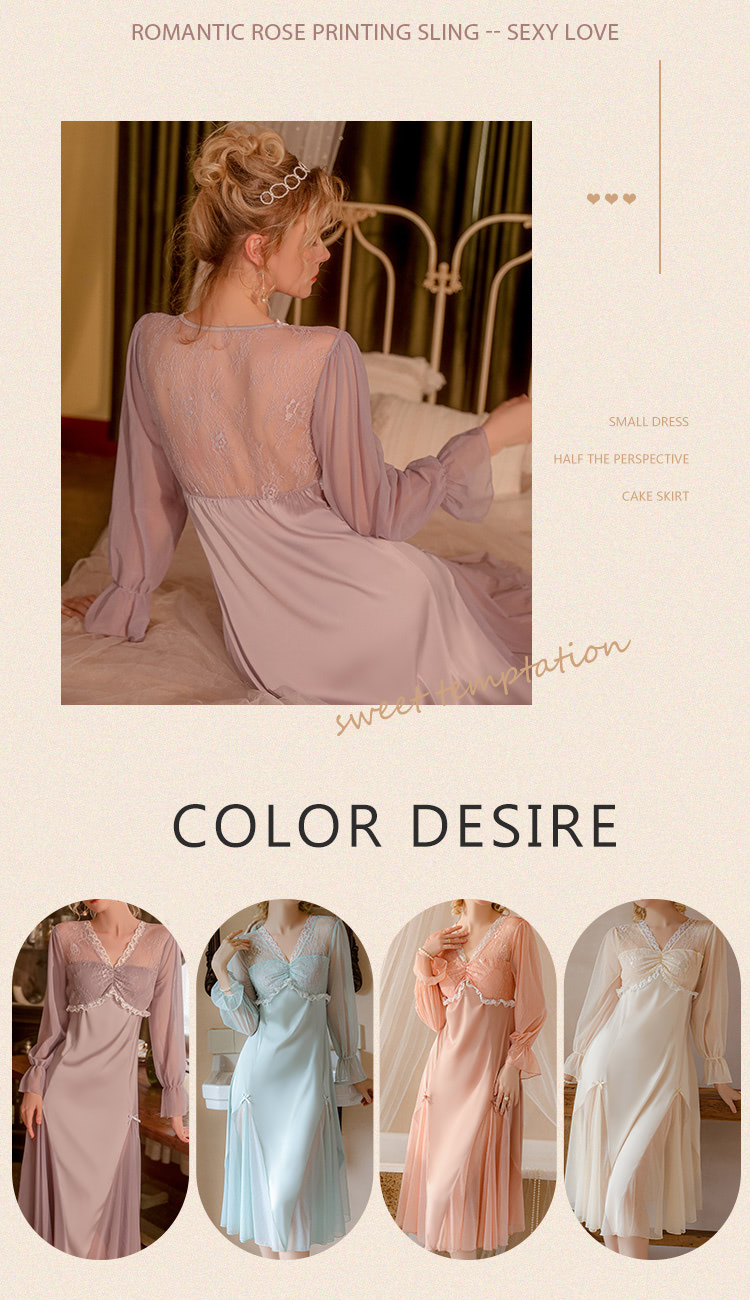 Sweet-Lace-Long-Sleeve-Nightwear-Ladies-Sexy-Lingerie-Dress11