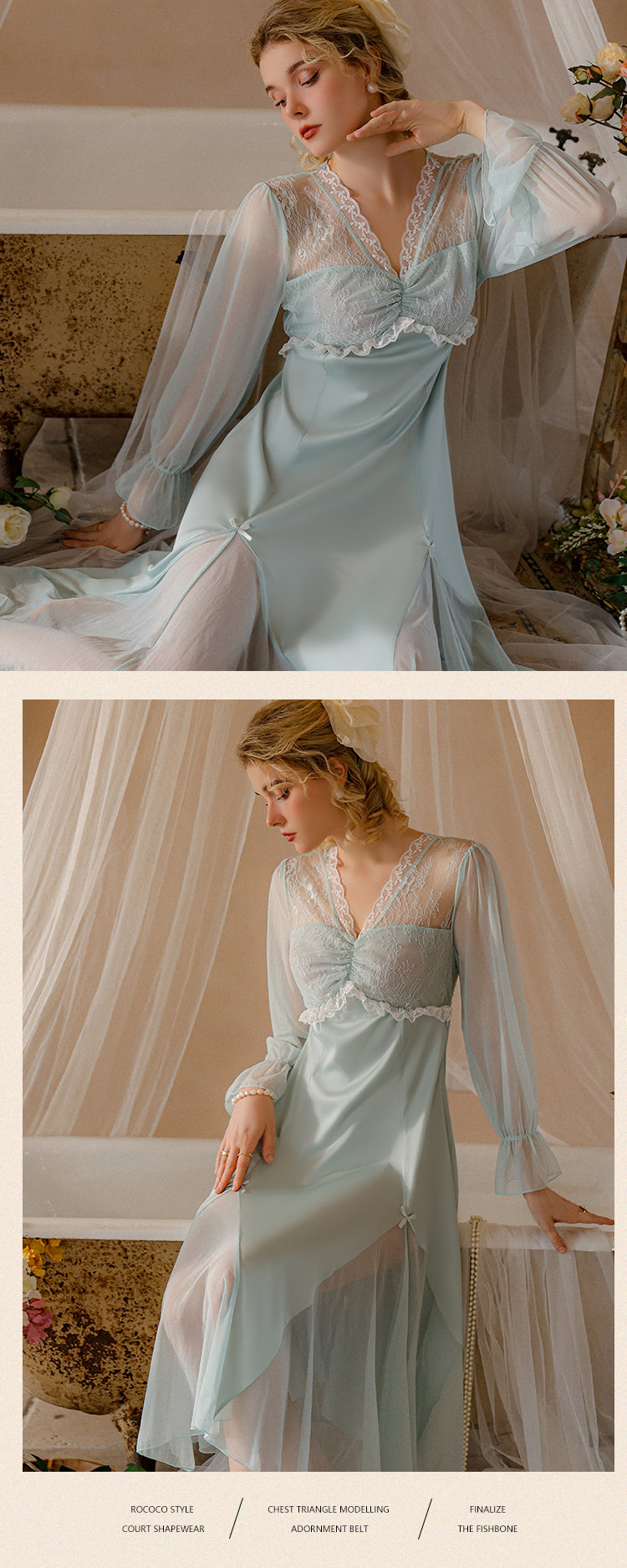 Sweet-Lace-Long-Sleeve-Nightwear-Ladies-Sexy-Lingerie-Dress14