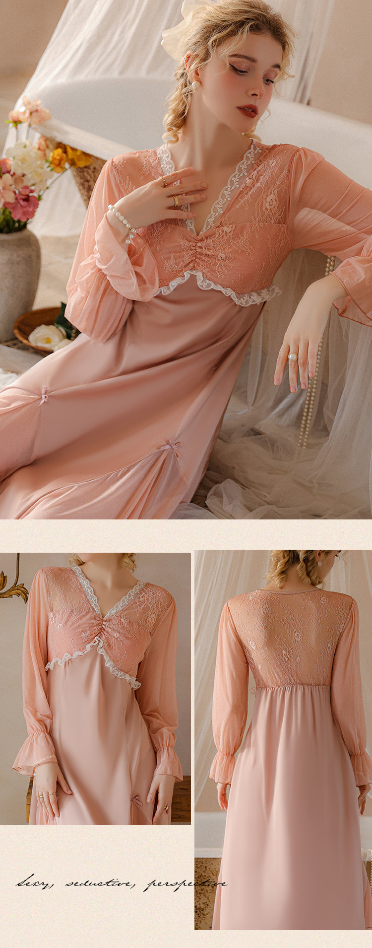 Sweet-Lace-Long-Sleeve-Nightwear-Ladies-Sexy-Lingerie-Dress15