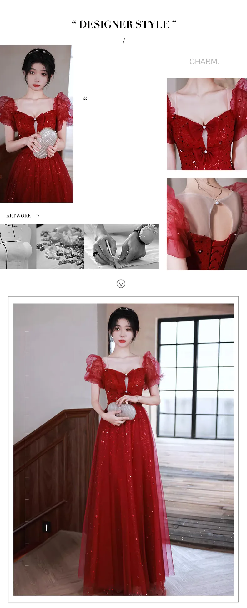 Sweet-Princess-Hepburn-Style-Square-Neck-with-Bow-Evening-Prom-Dress08