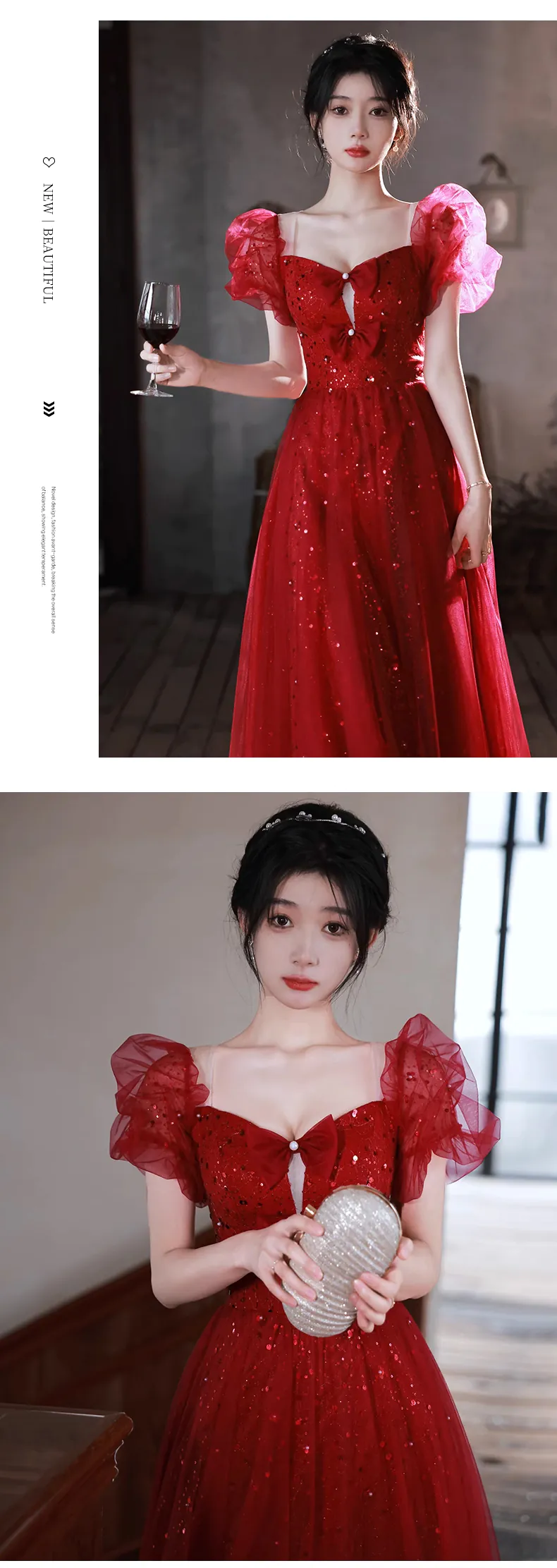 Sweet-Princess-Hepburn-Style-Square-Neck-with-Bow-Evening-Prom-Dress13