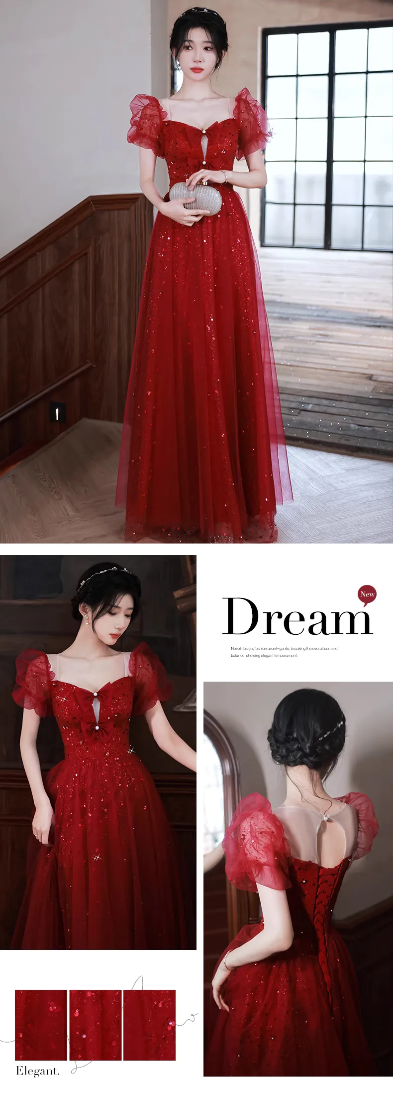 Sweet-Princess-Hepburn-Style-Square-Neck-with-Bow-Evening-Prom-Dress14