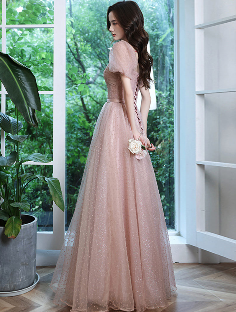 Sweet and Romantic Long Evening Wedding Party Dress01