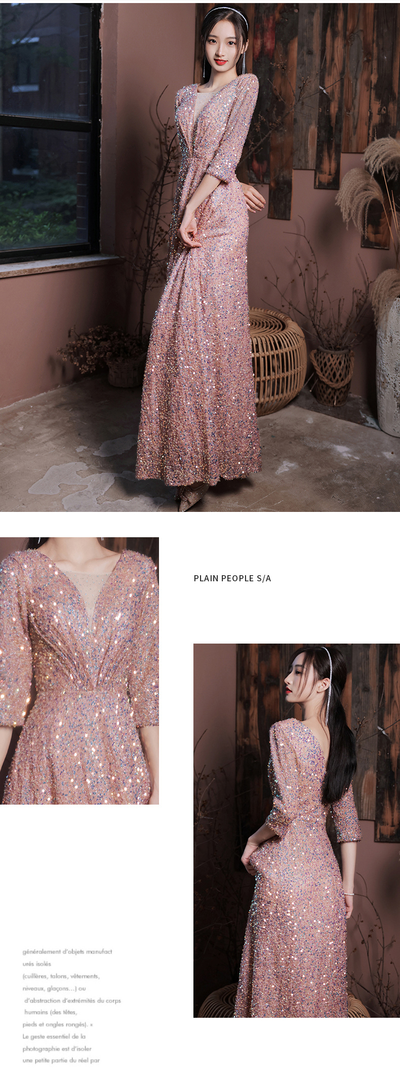 Women Pink Sequin Plus Size Homecoming Party Dress11