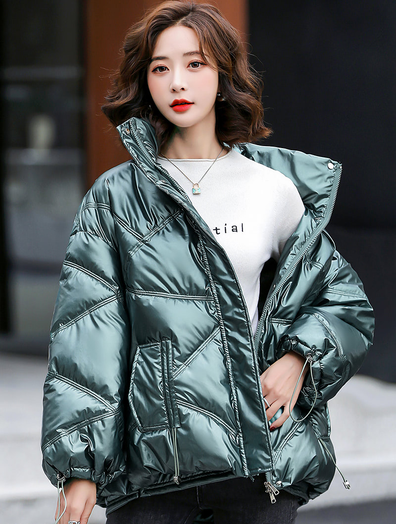 Women's Cropped Puffer Jacket Fashion Winter Outfit Coat01