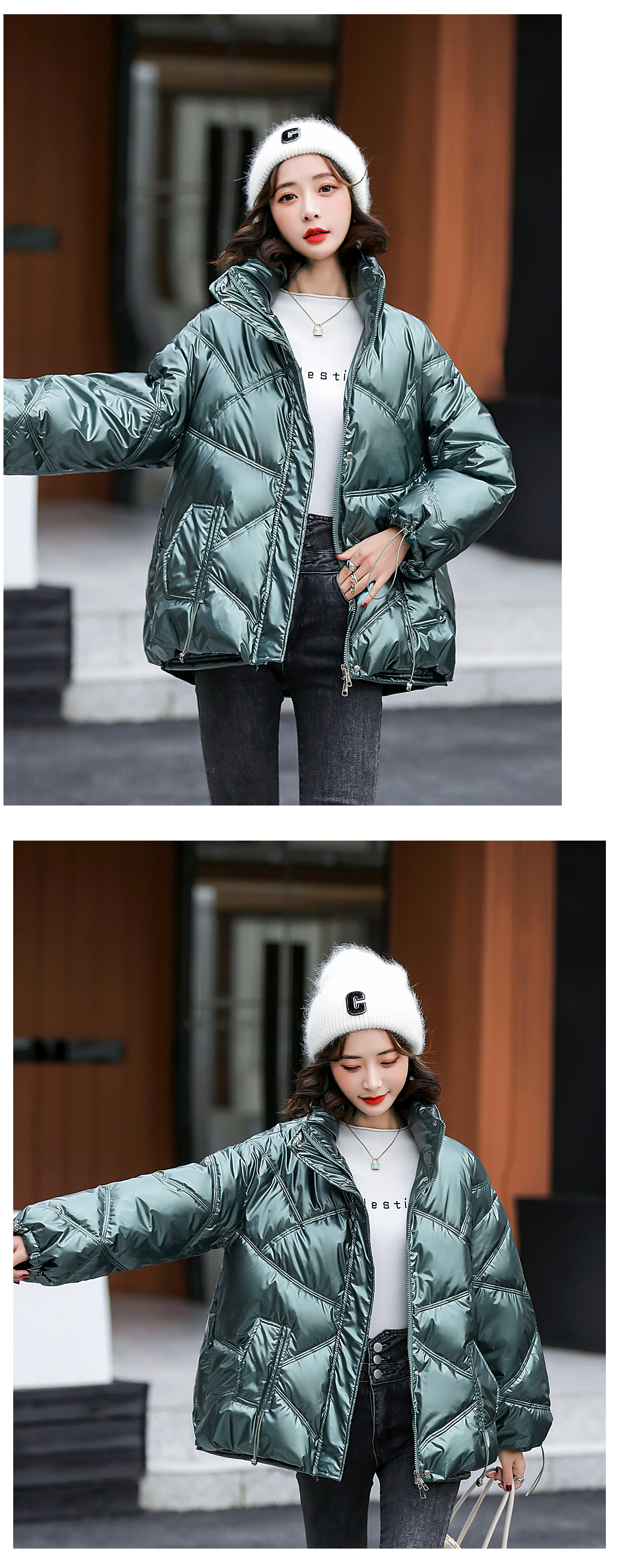 Women's Cropped Puffer Jacket Fashion Winter Outfit Coat12