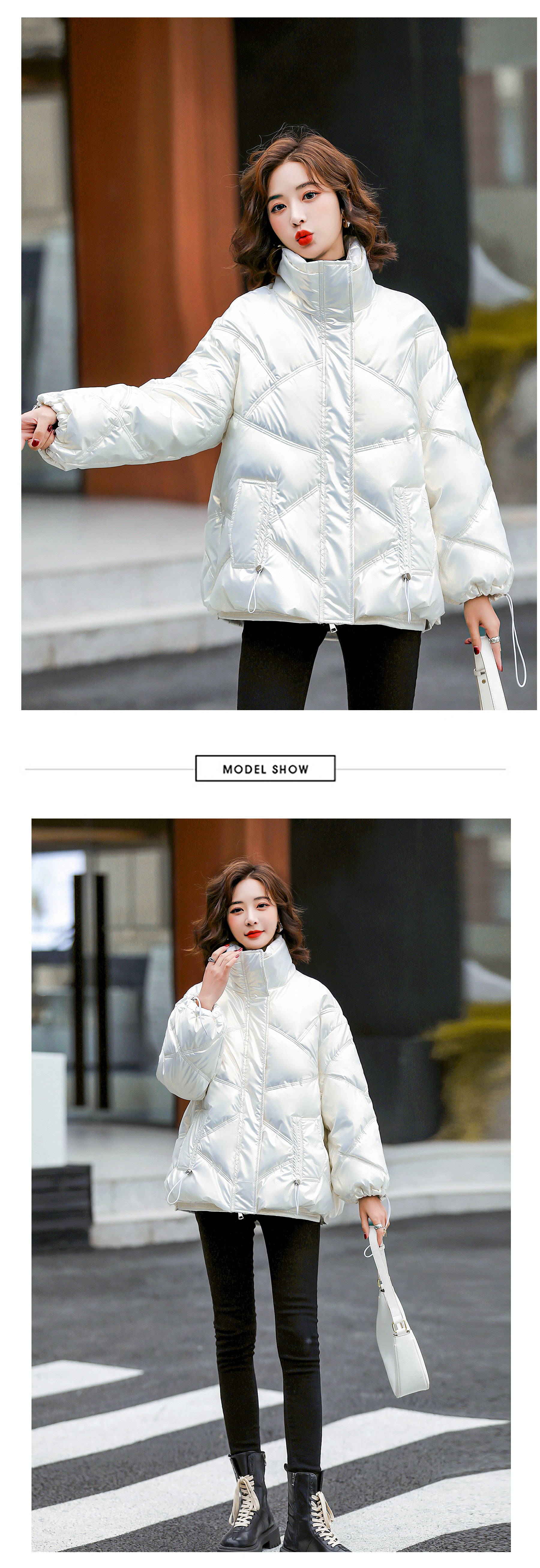 Women's Cropped Puffer Jacket Fashion Winter Outfit Coat14