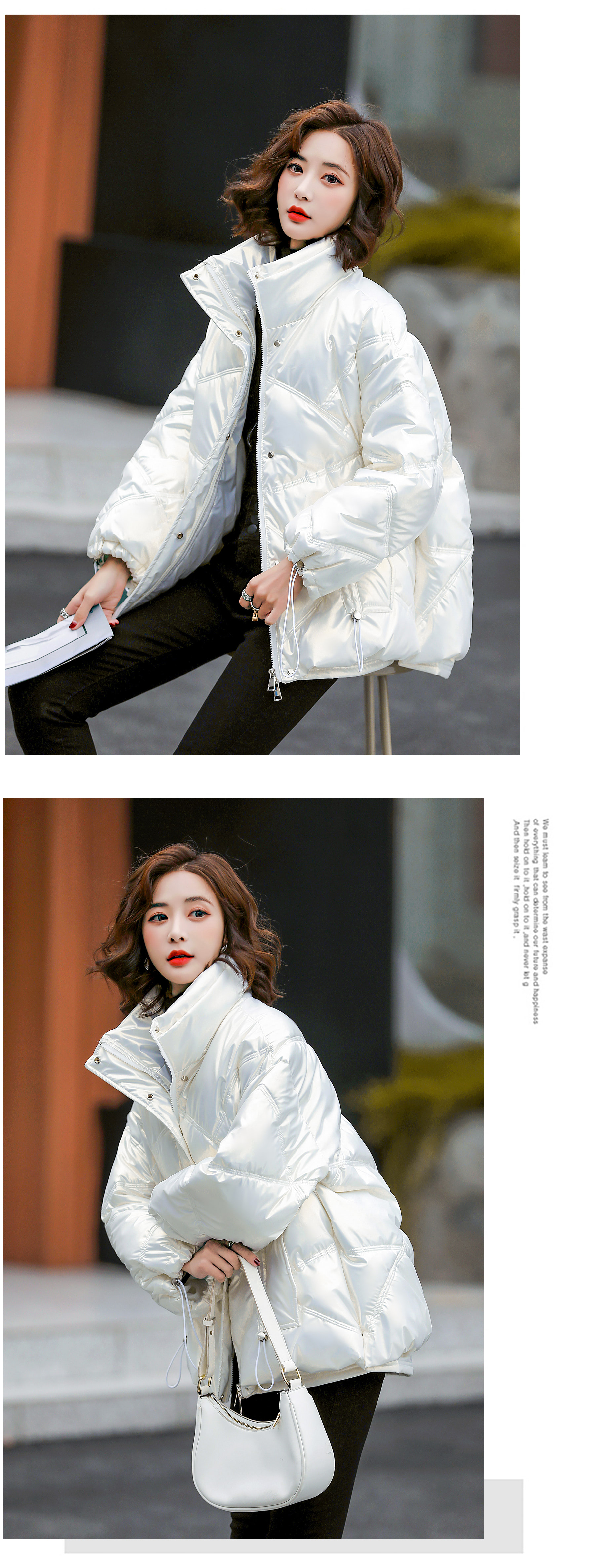 Women's Cropped Puffer Jacket Fashion Winter Outfit Coat15