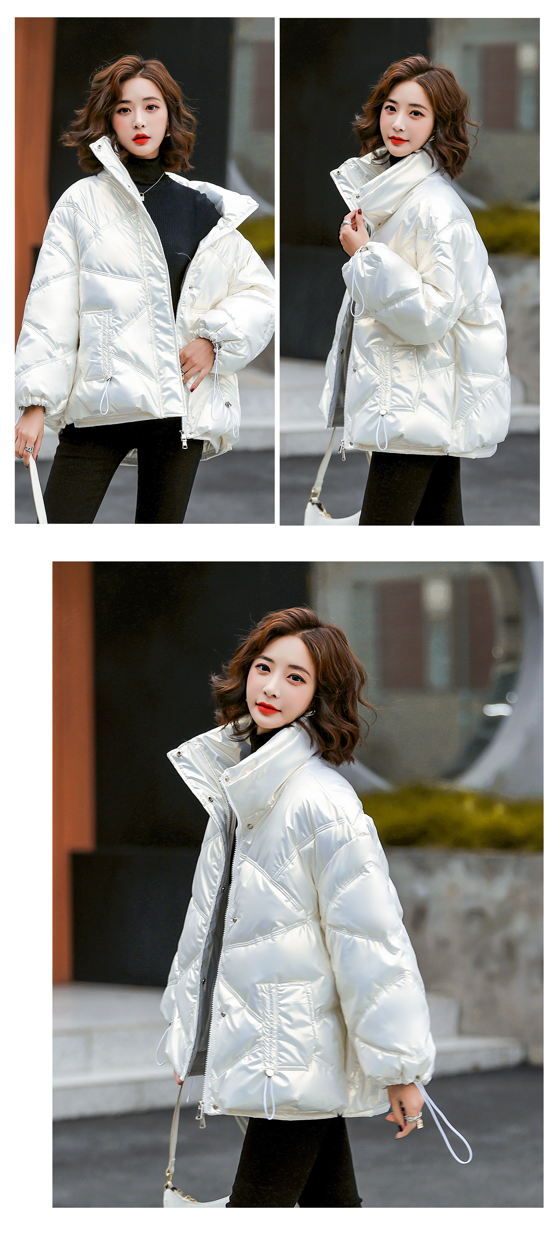Women's Cropped Puffer Jacket Fashion Winter Outfit Coat16