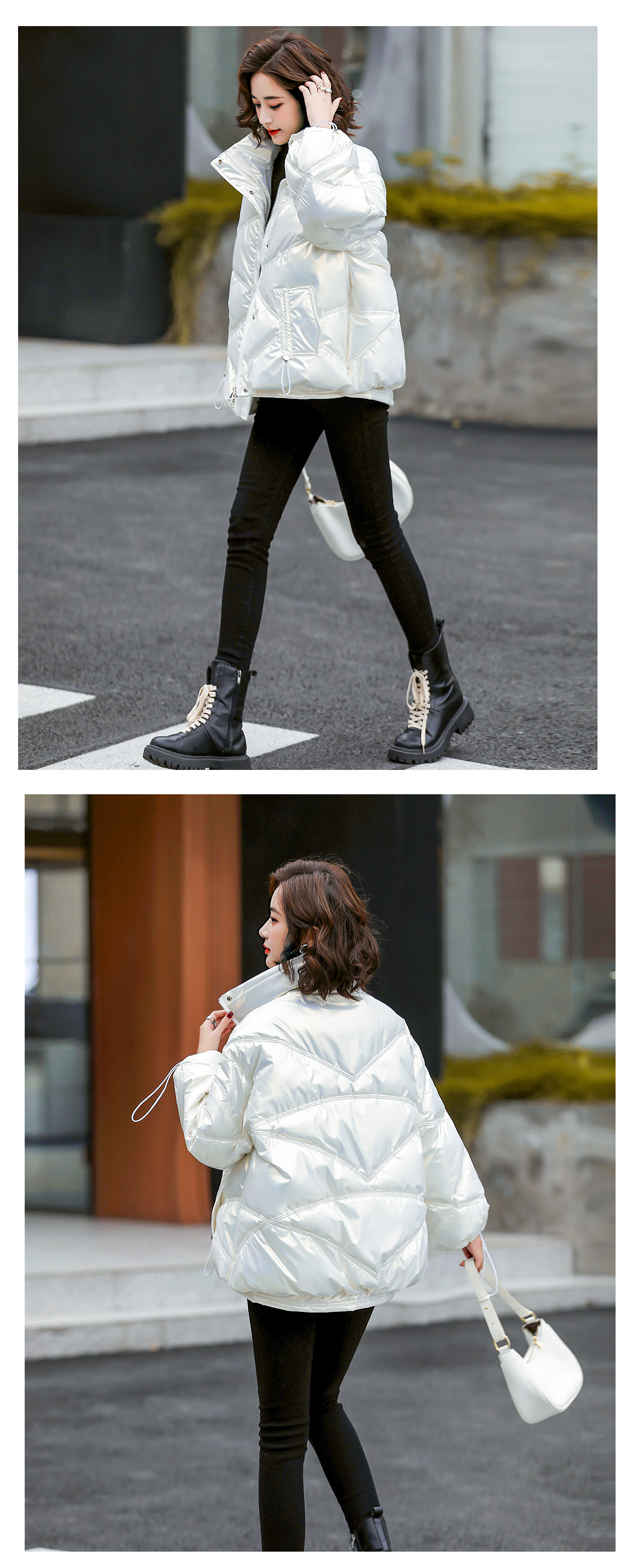 Women's Cropped Puffer Jacket Fashion Winter Outfit Coat17