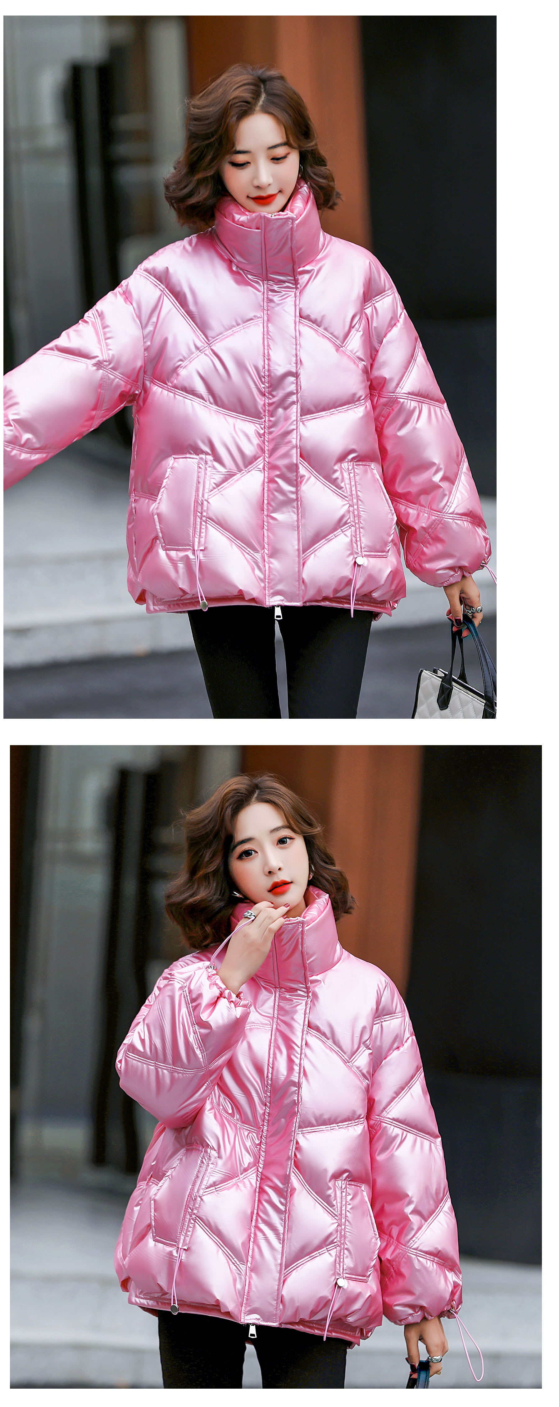 Women's Cropped Puffer Jacket Fashion Winter Outfit Coat19