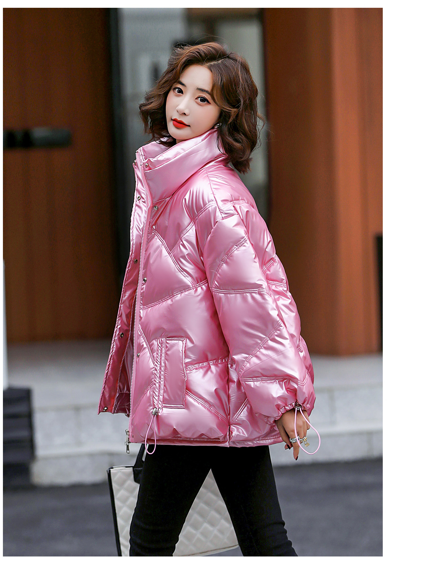 Women's Cropped Puffer Jacket Fashion Winter Outfit Coat21
