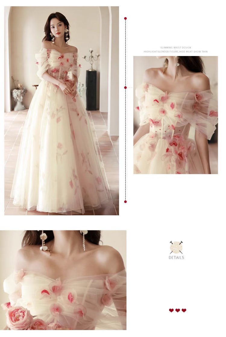 Fairy-Off-the-Shoulder-White-Tulle-Floral-Evening-Dress-Prom-Ball-Gown07