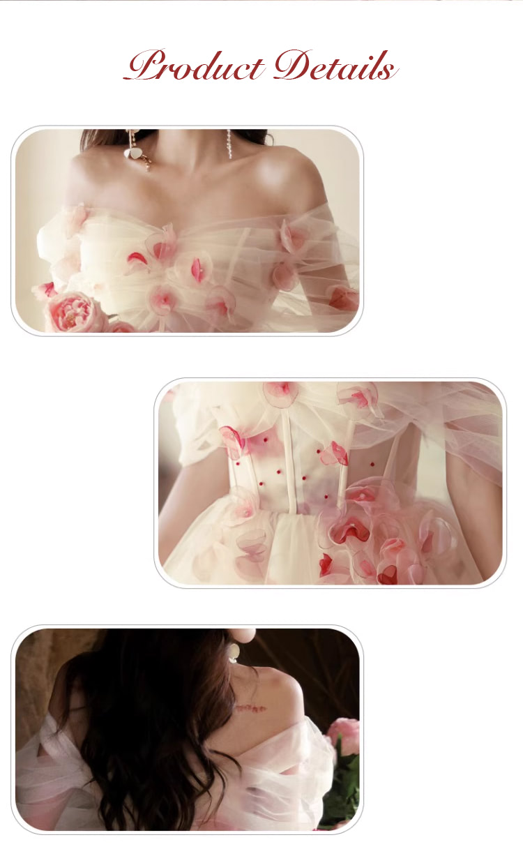 Fairy-Off-the-Shoulder-White-Tulle-Floral-Evening-Dress-Prom-Ball-Gown14