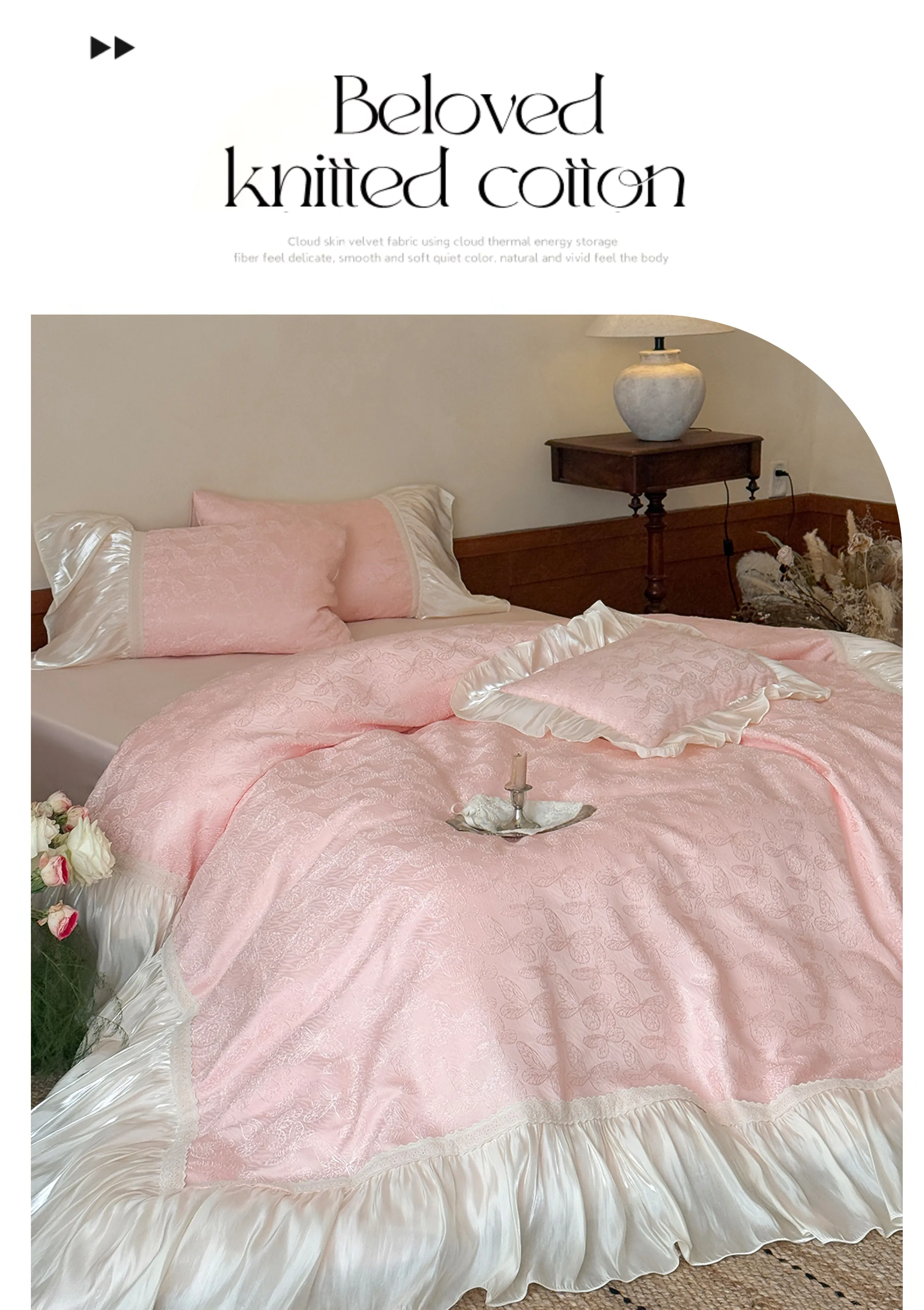 Sweet-Exquisite-Butterfly-Jacquard-Tencel-Cotton-Pleated-Hem-Bedding-Set09