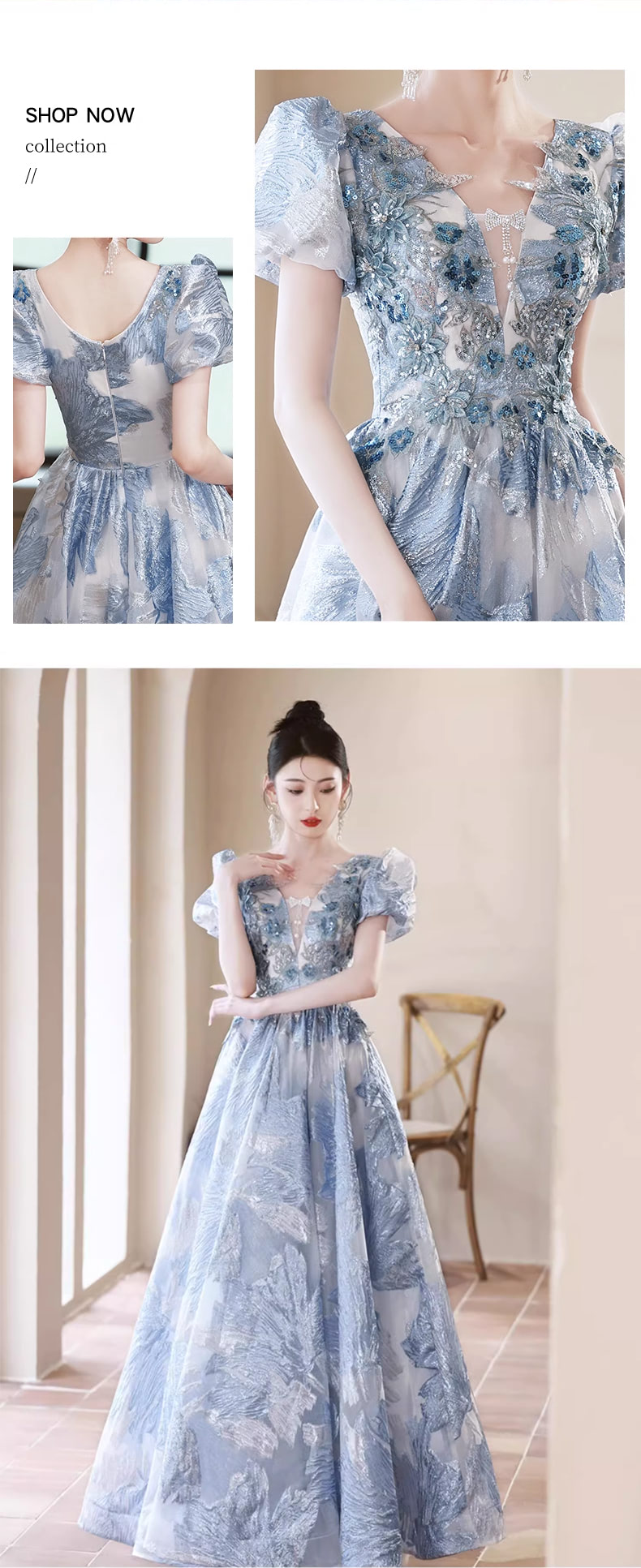 Delicate-Blue-Short-Sleeve-V-Neck-Embroidered-Party-Prom-Formal-Dress11