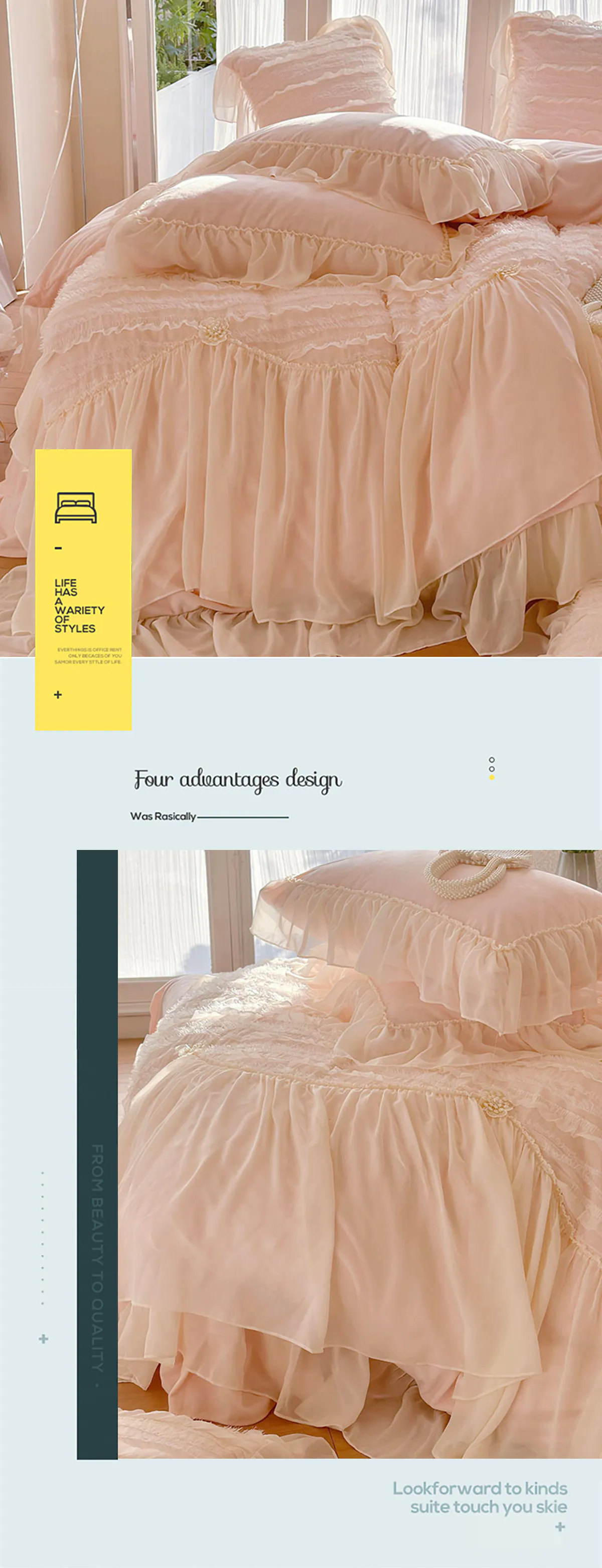 Elegant-Ruffle-Lace-260g-Matte-Flannel-Velvet-Plush-Bedding-4-Pcs-Set11