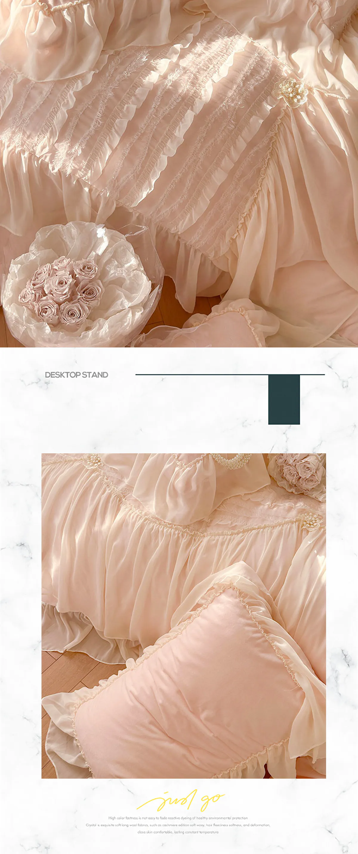 Elegant-Ruffle-Lace-260g-Matte-Flannel-Velvet-Plush-Bedding-4-Pcs-Set13