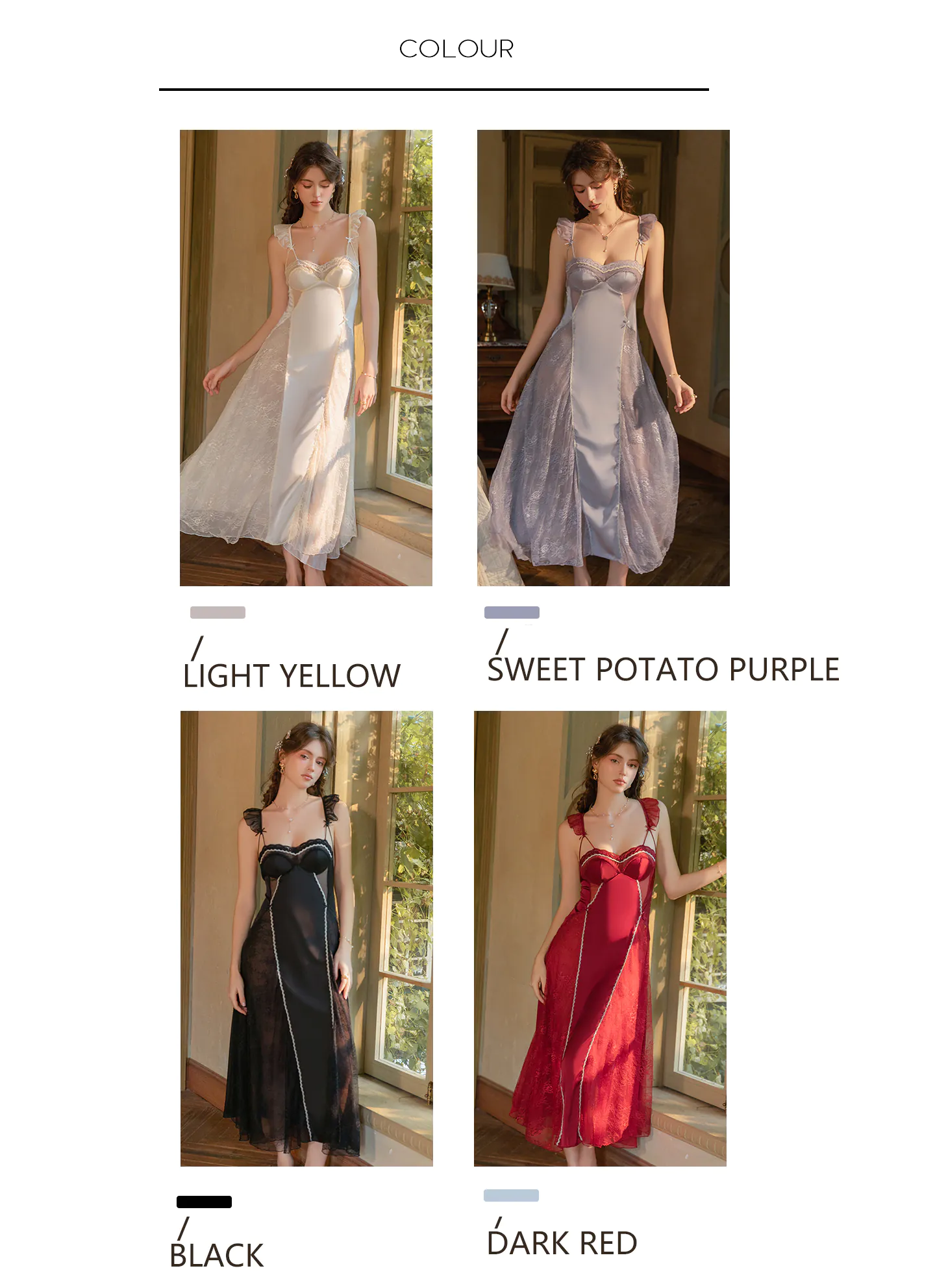 French-Style-Ladies-Plunge-V-Neck-Long-Lace-Sleep-Dress-Lingerie14